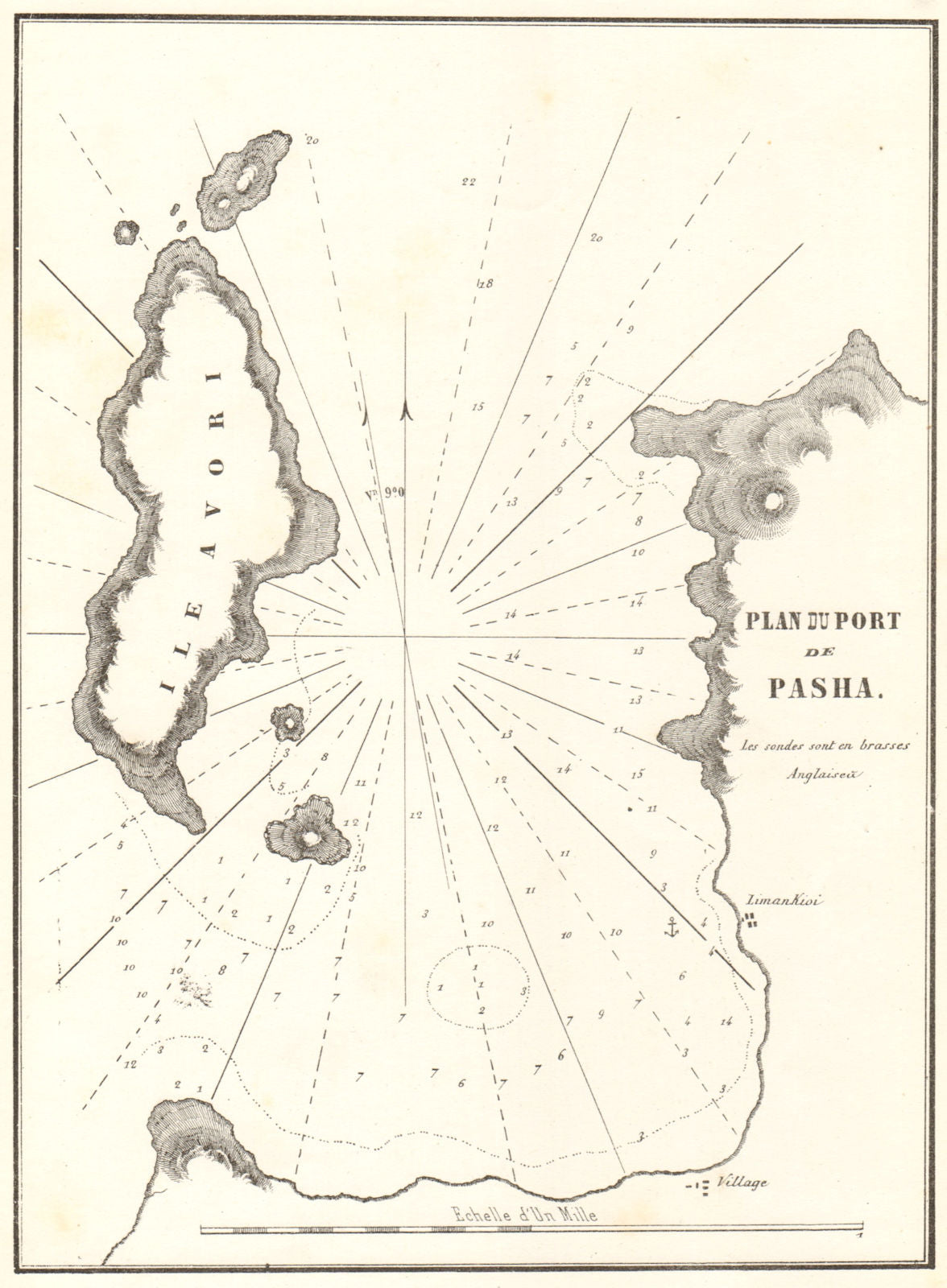 Plan du Port de Pasha. Greece Turkey. GAUTTIER 1854 old antique map chart